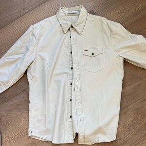Criquet The J. R. Cream Casual Flannel Button-Down Shirt L Mint condition